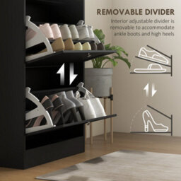 Wyld Haus Rani Black Compact 3-Drawer Shoe Cabinet - Tall Slim Storage Unit For Hallway And Entryway - thumbnail 6