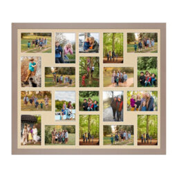AK Frames 80X70Cm Rose Gold Modern Multi Photo Frame With Ivory Mount - Holds 20 Apertures (18X) 6X4, (2X) 4X4 Photos