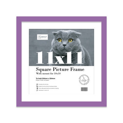 "11X11"" Purple Picture Frame - 11X11"" Square Frame With 10X10"" Mount For 11X11""/10X10"" Pictures Luxurious Style Thin Edge, 1 Pack" - image 1