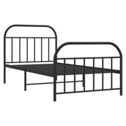 Berkfield Metal Bed Frame With Headboard And Footboard Black 100X200 Cm - thumbnail 5