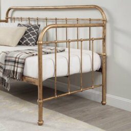 SlumberWorx Ickleford Industrial Living Room Bedroom Antique Brass Metal Day Bed Frame W Trundle - thumbnail 4