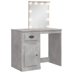 Berkfield Dressing Table With Led Lights Concrete Grey 90X42X132.5 Cm - thumbnail 2