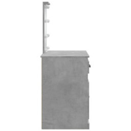 Berkfield Dressing Table With Led Lights Concrete Grey 90X42X132.5 Cm - thumbnail 6