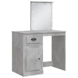 Berkfield Dressing Table With Led Lights Concrete Grey 90X42X132.5 Cm - thumbnail 3