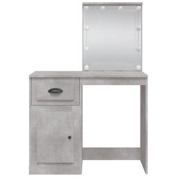 Berkfield Dressing Table With Led Lights Concrete Grey 90X42X132.5 Cm - thumbnail 5