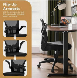Home Office Chair Computer Mesh Desk Chair With Adjustable Arms And Height Black - thumbnail 4