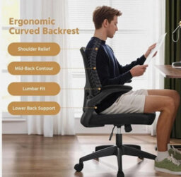 Home Office Chair Computer Mesh Desk Chair With Adjustable Arms And Height Black - thumbnail 5