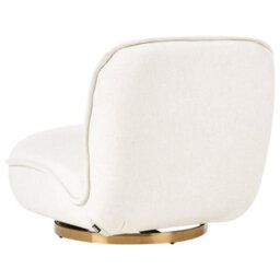 Beliani Swivel Armchair Muren Fabric Off-White - thumbnail 5