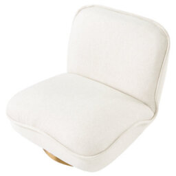 Beliani Swivel Armchair Muren Fabric Off-White - thumbnail 6