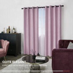 Deconovo Silver Dotted Line Foil Printed Blackout Curtains Thermal Insulated Eyelet Curtains W52 X L84 Inch Light Pink 2 Panels - thumbnail 5