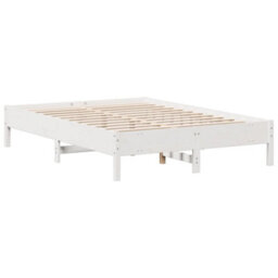 Berkfield Bookcase Bed Without Mattress White 150X200 Cm King Size Solid Wood Pine - thumbnail 8