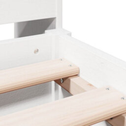 Berkfield Bookcase Bed Without Mattress White 150X200 Cm King Size Solid Wood Pine - thumbnail 9