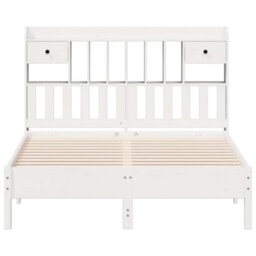 Berkfield Bookcase Bed Without Mattress White 150X200 Cm King Size Solid Wood Pine - thumbnail 4