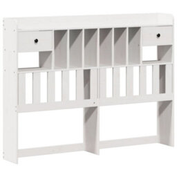 Berkfield Bookcase Bed Without Mattress White 150X200 Cm King Size Solid Wood Pine - thumbnail 7