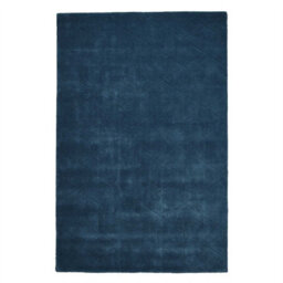 Teal Chequered , Geometric Luxurious , Modern , Plain , Wool Easy To Clean Rug For Bedroom, Living Room - 120Cm X 170Cm - thumbnail 5