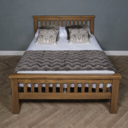 Elm Home And Garden 4'6 Double And 5Ft King Size Rustic Oak Wooden Bed Frame - thumbnail 2
