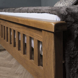 Elm Home And Garden 4'6 Double And 5Ft King Size Rustic Oak Wooden Bed Frame - thumbnail 8