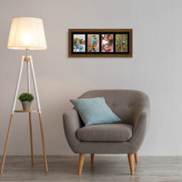 AK Frames 50X20Cm Dark Oak Modern Multi Photo Frame With Black Mount - Holds 4 Apertures (4X) 6X4 Photos - thumbnail 3