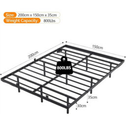 King&black Floating Double&king Bed Frame With Upholstered Storage Headboard Led Lights&usb - thumbnail 2