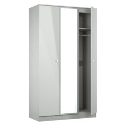Yarmouth Ready Assembled Modern Black & White Tall Triple Wardrobe With 1 Mirror Door (H)1960mm (W)1108mm (D)530mm - thumbnail 5