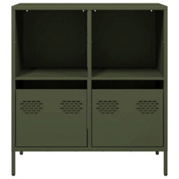 Berkfield Sideboard Olive Green 68X39X73.5 Cm Cold-Rolled Steel - thumbnail 4