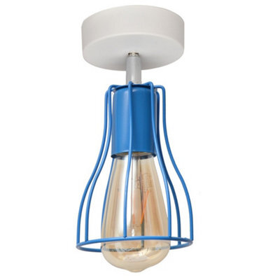 Luminosa Lighting Luminosa Tube Semi Flush Light White, Blue 10Cm