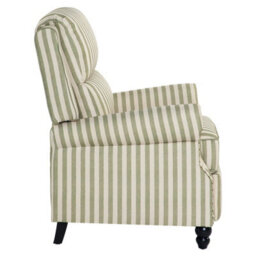 Living And Home Vintage Style Single Sofa Recliner Chair Armchair With Footrest, Light Green And Beige White - thumbnail 6