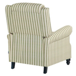 Living And Home Vintage Style Single Sofa Recliner Chair Armchair With Footrest, Light Green And Beige White - thumbnail 5