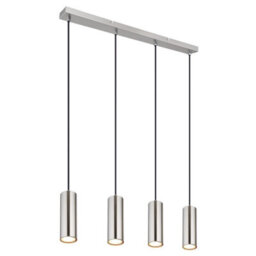 Luminosa Lighting Luminosa Robby Bar Pendant Ceiling Light Nickel Matt 4X Gu10 3000K - thumbnail 1
