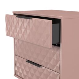 Anzio Matt Kobe Pink No Effect 3 Drawer Chest (H)737mm (W)575mm (D)395mm - thumbnail 5