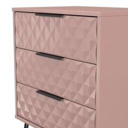 Anzio Matt Kobe Pink No Effect 3 Drawer Chest (H)737mm (W)575mm (D)395mm - thumbnail 4