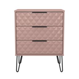 Anzio Matt Kobe Pink No Effect 3 Drawer Chest (H)737mm (W)575mm (D)395mm - thumbnail 2