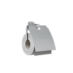 Flode Toilet Roll Holder With Cover Polished Chrome Wall Mounted Toilet Paper Holder, Bathroom Accessory For Home & Commercial Use