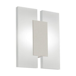 Satin Nickel Wall Light With Led Bulbs For Warm White Illumination