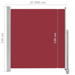 Berkfield Patio Retractable Side Awning 140 X 300 Cm Red - thumbnail 8