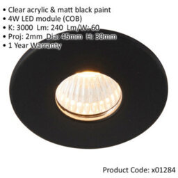 Mini Recessed Downlight Fixture - 4W Warm White Cob Led Driver - Matt Black - thumbnail 2