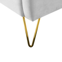 Beliani Bed Velvet Ambillou 160 X 200 Cm (Eu King Size) Light Grey - thumbnail 9