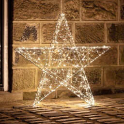 Christmas 30 Warm White Led Wire Star Light Battery Operated Indoor Decorative 3D Star Lights Xmas Ornaments - thumbnail 2