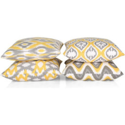 Penguin Home 100% Cotton Set Of 4 Decorative Double Sided Square Cushion Covers - thumbnail 2
