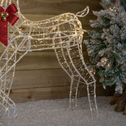 Samuel Alexander 1.48M Light Up Acrylic Christmas Deer Decoration With Red Bow And 940 Warm White Leds - thumbnail 8