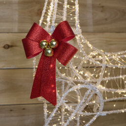Samuel Alexander 1.48M Light Up Acrylic Christmas Deer Decoration With Red Bow And 940 Warm White Leds - thumbnail 7