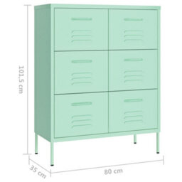Vidaxl Drawer Cabinet Mint 80X35X101.5 Cm Steel - thumbnail 9