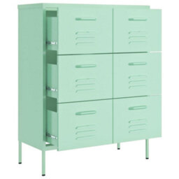 Vidaxl Drawer Cabinet Mint 80X35X101.5 Cm Steel - thumbnail 6