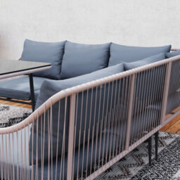 Outsunny 6 Piece Garden Furniture Set Garden Sofa With Cushions, Light Brown - thumbnail 9