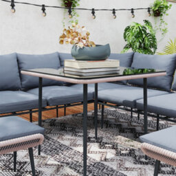 Outsunny 6 Piece Garden Furniture Set Garden Sofa With Cushions, Light Brown - thumbnail 8