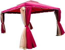 Shatchi 3M X 3M Garden Gazebo Outdoor Patio Party Pavilion Tent - Heavy Duty Aluminium Frame - thumbnail 3