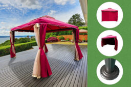 Shatchi 3M X 3M Garden Gazebo Outdoor Patio Party Pavilion Tent - Heavy Duty Aluminium Frame - thumbnail 7