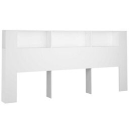 Berkfield Headboard Cabinet White 220X18.5X104.5 Cm - thumbnail 2