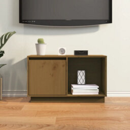 Berkfield Tv Cabinet Honey Brown 74X35X44 Cm Solid Wood Pine - thumbnail 7