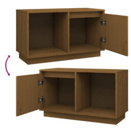 Berkfield Tv Cabinet Honey Brown 74X35X44 Cm Solid Wood Pine - thumbnail 6